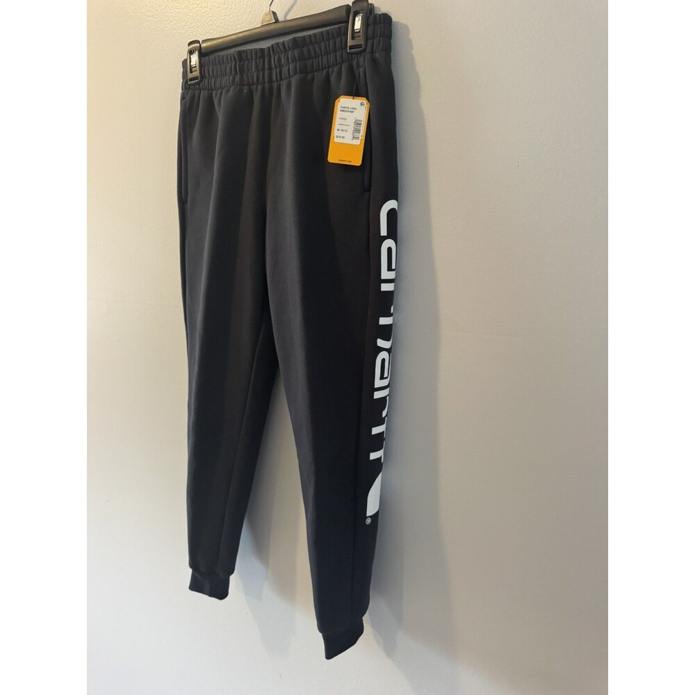 Carhartt Boys Logo Fleece Joggers Sweatpants - Black - Size Medium (10-12) NWT